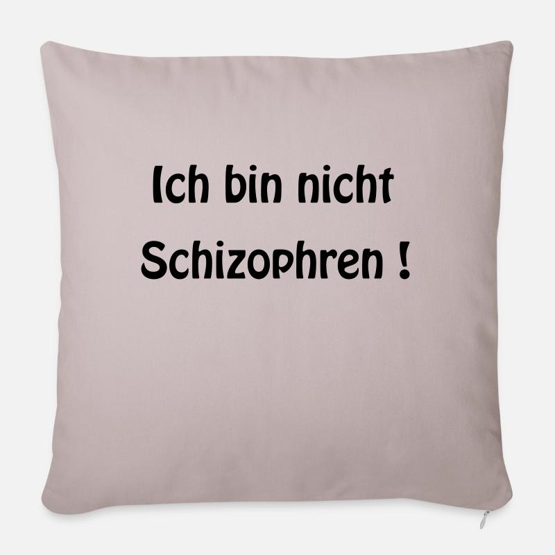Schizophren - Sofakissenbezug 45 x 45 cm - helles Taupe