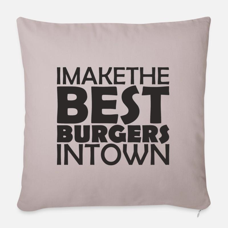 Burger - Housse de coussin décorative 45 x 45 cm - taupe clair