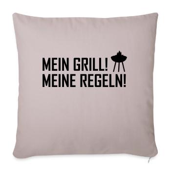 mein grill meine regeln - Sofakissenbezug 45 x 45 cm - helles Taupe - Vorne