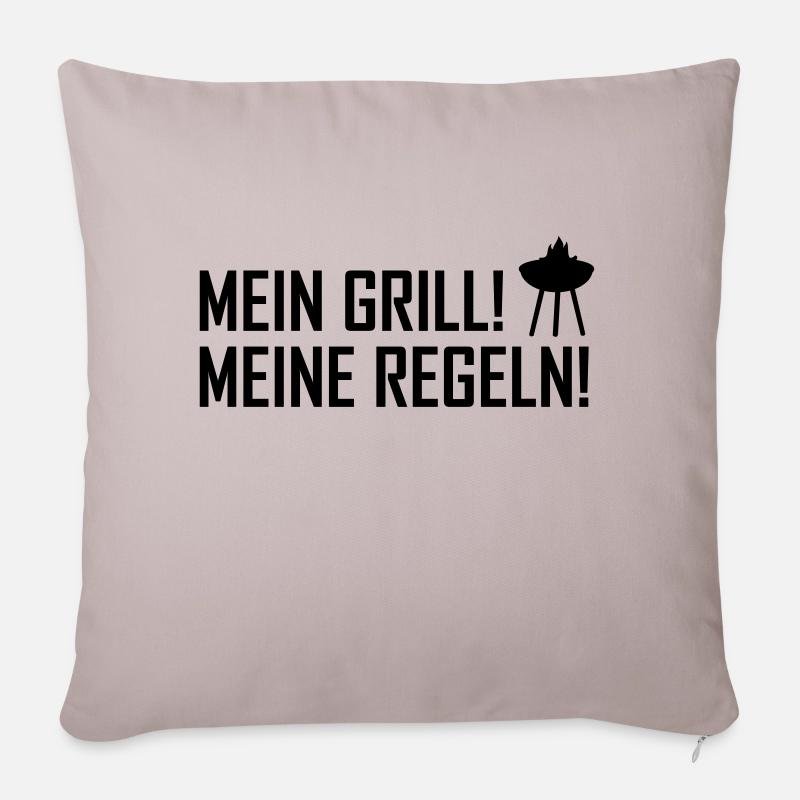 mein grill meine regeln - Sofakissenbezug 45 x 45 cm - helles Taupe
