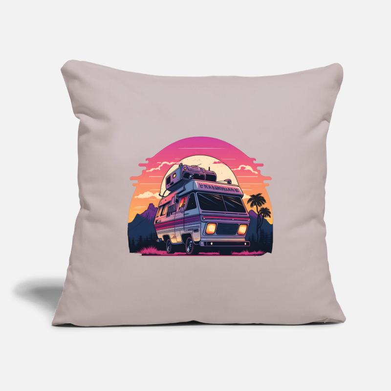 Synthwave Camper sunset Sofakissenbezug 45 x 45 cm