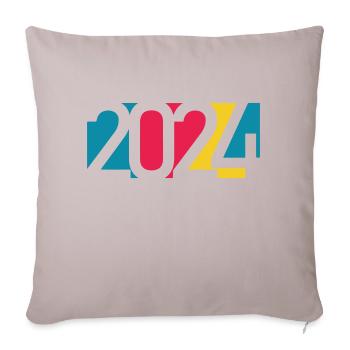 2024 happy new year Jahreszahl Datum Zahl Anno - Sofakissenbezug 45 x 45 cm - helles Taupe - Vorne