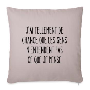 tellement de chance que les gens n'entendent pas - Housse de coussin décorative 45 x 45 cm - taupe clair - Devant