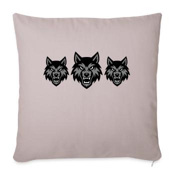 Pack de groupe tête de loup - Housse de coussin décorative 45 x 45 cm - taupe clair - Devant