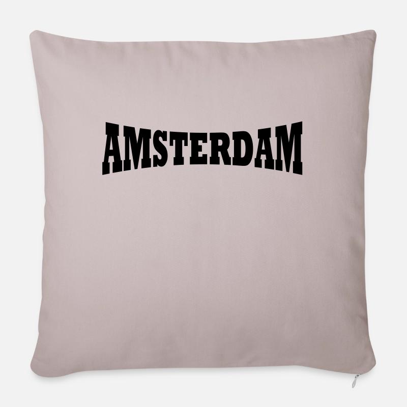 Amsterdam logo - Housse de coussin décorative 45 x 45 cm - taupe clair