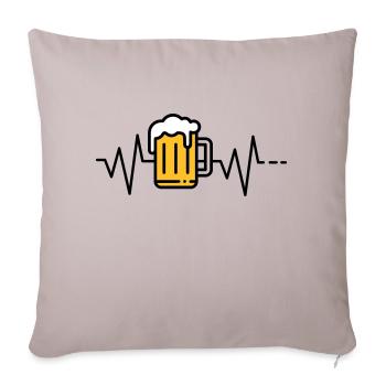 Bière de battement de coeur - Housse de coussin décorative 45 x 45 cm - taupe clair - Devant
