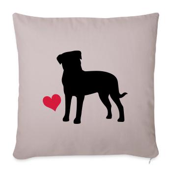M. Rottweiler - Housse de coussin décorative 45 x 45 cm - taupe clair - Devant