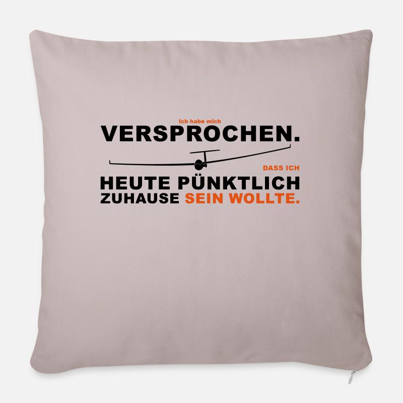 Versprochen Segelflieger Zuhause lustig - Sofakissenbezug 45 x 45 cm - helles Taupe