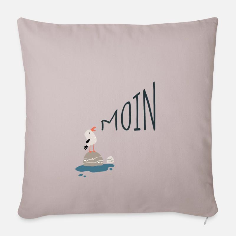 Moin Möwe - Sofakissenbezug 45 x 45 cm - helles Taupe