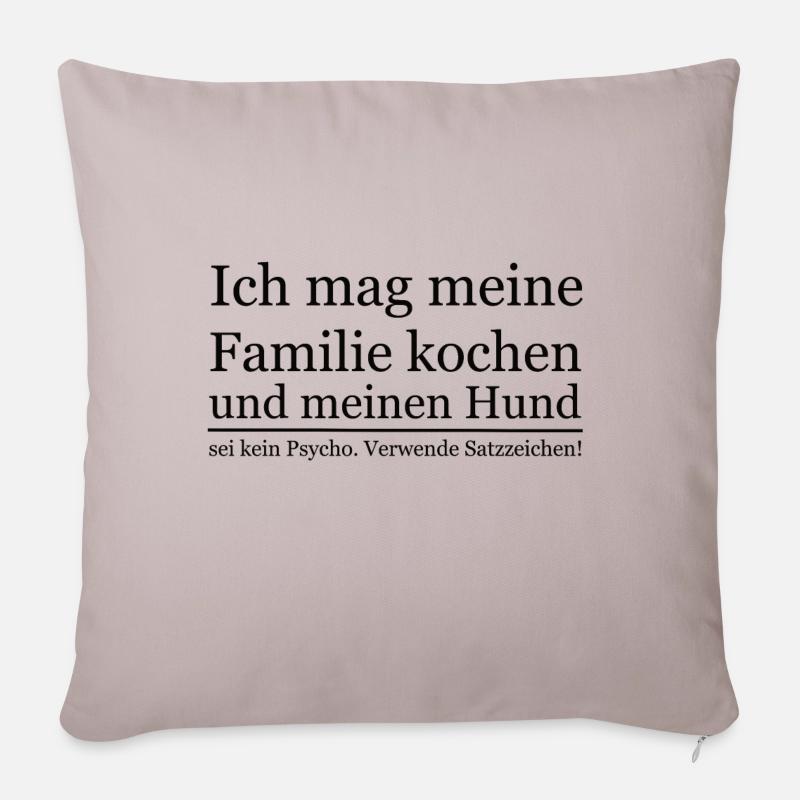Lehrer Deutsch Spruch Satzzeichen lustig Geschenk - Sofakissenbezug 45 x 45 cm - helles Taupe