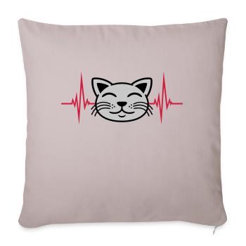 Puls Katze Gesicht glücklich - Sofakissenbezug 45 x 45 cm - helles Taupe - Vorne