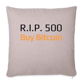 R.I.P. 500 Acheter Bitcoin - Housse de coussin décorative 45 x 45 cm - taupe clair - Devant