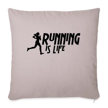 running is life female i 1c - Housse de coussin décorative 45 x 45 cm - taupe clair - Devant