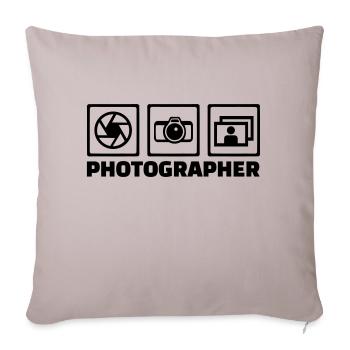 Fotograf - Sofakissenbezug 45 x 45 cm - helles Taupe - Vorne
