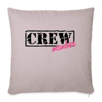 crew member (Farben frei wählbar) - Sofakissenbezug 45 x 45 cm - helles Taupe - Vorne