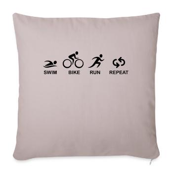 TRIATHLON SWIM BIKE RUN - Sofa pillowcase 17,3'' x 17,3'' (45 x 45 cm) - light taupe - Front