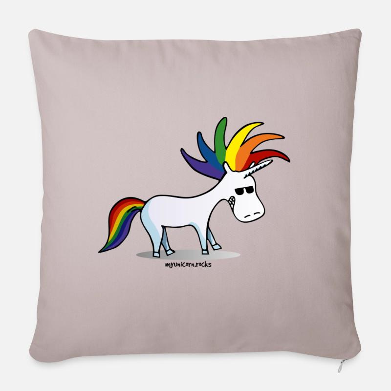 Punk Einhorn, Punky Unicorn, lgbt pride - Sofakissenbezug 45 x 45 cm - helles Taupe