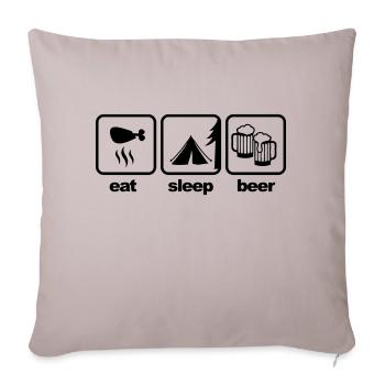 eat_sleep_beer - Sofakissenbezug 45 x 45 cm - helles Taupe - Vorne