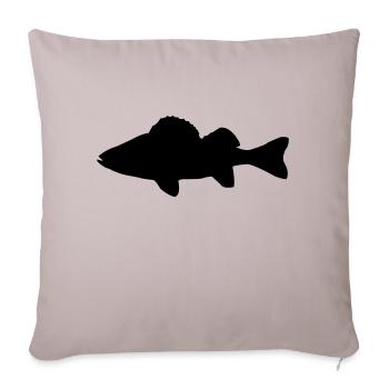 barsch fisch silhouette - Sofakissenbezug 45 x 45 cm - helles Taupe - Vorne