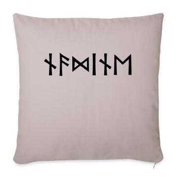 Name - Nadine - in runes - Sofa pillowcase 17,3'' x 17,3'' (45 x 45 cm) - light taupe - Front