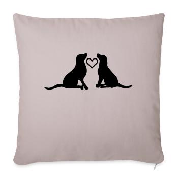 Chien chien - Housse de coussin décorative 45 x 45 cm - taupe clair - Devant
