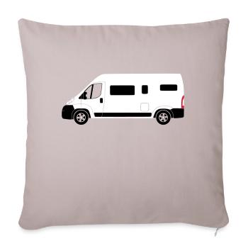 Camping car - Housse de coussin décorative 45 x 45 cm - taupe clair - Devant