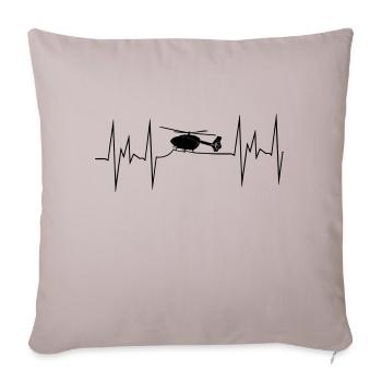 ec145 Hélicoptère Hélicoptère - Housse de coussin décorative 45 x 45 cm - taupe clair - Devant