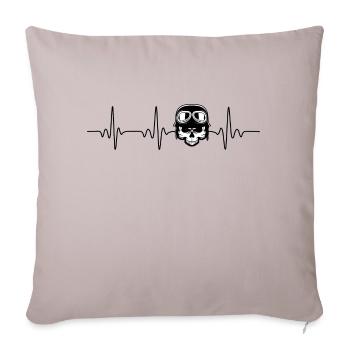 Crâne heartbeat - Housse de coussin décorative 45 x 45 cm - taupe clair - Devant