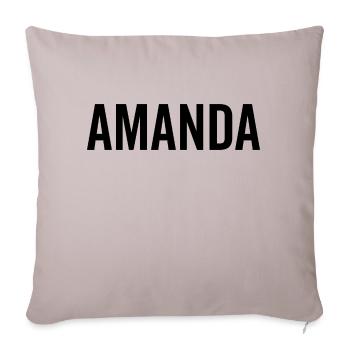 Amanda Nom personnalisé Police Texte Anniversaire - Housse de coussin décorative 45 x 45 cm - taupe clair - Devant