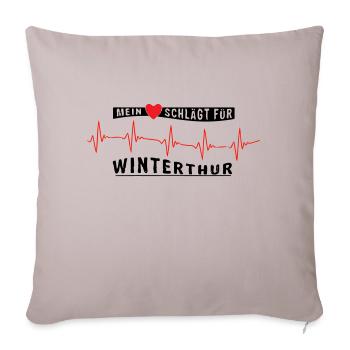 Mein Herz schlägt für Winterthur | VEKTOR - Sofakissenbezug 45 x 45 cm - helles Taupe - Vorne