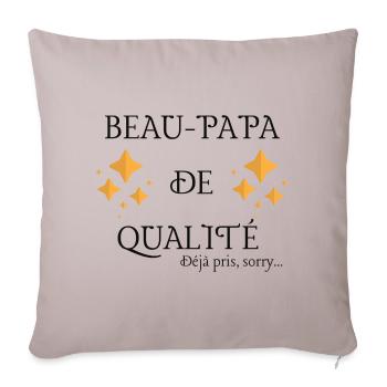 Beau-papa - Housse de coussin décorative 45 x 45 cm - taupe clair - Devant