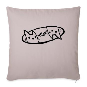 Logo Meow 2 Katzen - Sofakissenbezug 45 x 45 cm - helles Taupe - Vorne
