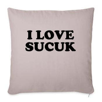 J’adore Sucuk Saucisse turque Ail Nourriture délicieuse - Housse de coussin décorative 45 x 45 cm - taupe clair - Devant