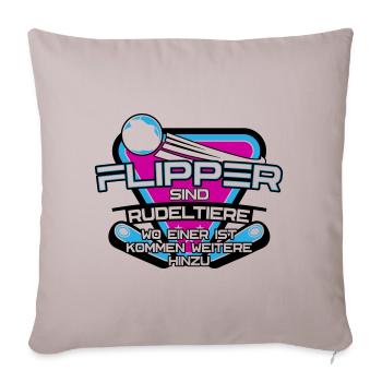 Flipper sind Rudeltiere Pinball | Farben änderbar - Sofakissenbezug 45 x 45 cm - helles Taupe - Vorne