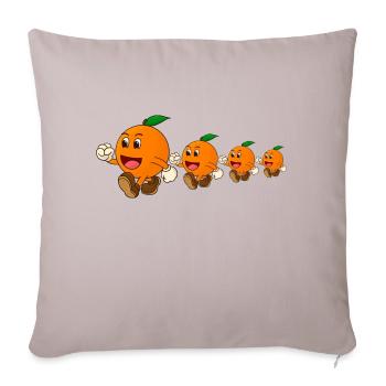 Orange Duck March Funny Orange Family - Housse de coussin décorative 45 x 45 cm - taupe clair - Devant