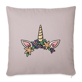Coiffe oreilles de licorne idée cadeau mignonne - Housse de coussin décorative 45 x 45 cm - taupe clair - Devant