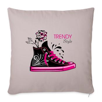 Des baskets stylées et tendance - Housse de coussin décorative 45 x 45 cm - taupe clair - Devant