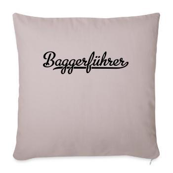 Baggerfahrer - Sofakissenbezug 45 x 45 cm - helles Taupe - Vorne
