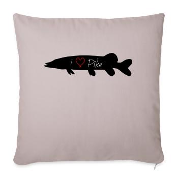 I Love Pike in black - Sofa pillowcase 17,3'' x 17,3'' (45 x 45 cm) - light taupe - Front