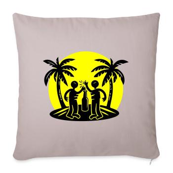 Island Beach Party Drinking - Sofa pillowcase 17,3'' x 17,3'' (45 x 45 cm) - light taupe - Front