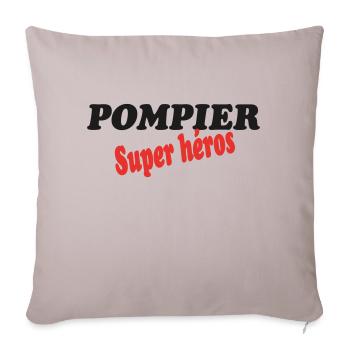 POMPIER super héros - Housse de coussin décorative 45 x 45 cm - taupe clair - Devant