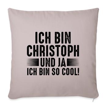 First name Chris Christoph - Sofa pillowcase 17,3'' x 17,3'' (45 x 45 cm) - light taupe - Front