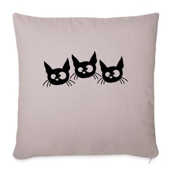 Three Cats Squint Funny 3 Crazy Grimaces - Sofa pillowcase 17,3'' x 17,3'' (45 x 45 cm) - light taupe - Front
