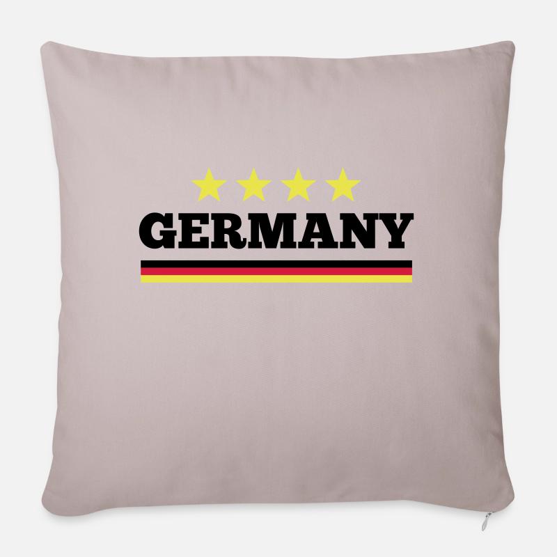 Deutschland T-Shirt 4 Sterne - Sofakissenbezug 45 x 45 cm - helles Taupe