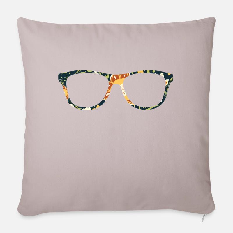 Brille - Sofakissenbezug 45 x 45 cm - helles Taupe