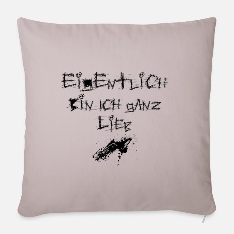 Eigentlich bin ich ganz lieb b - Sofakissenbezug 45 x 45 cm - helles Taupe
