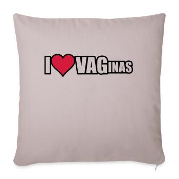I LOVE VAGINAS - Sofa pillowcase 17,3'' x 17,3'' (45 x 45 cm) - light taupe - Front
