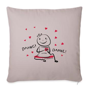 Merci! - Housse de coussin décorative 45 x 45 cm - taupe clair - Devant