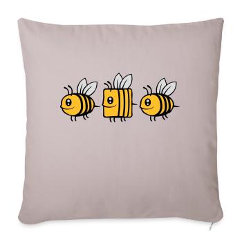 abeille différente abeille comique - Housse de coussin décorative 45 x 45 cm - taupe clair - Devant
