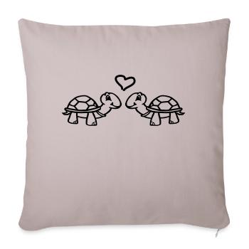 Turtles with heart - Sofa pillowcase 17,3'' x 17,3'' (45 x 45 cm) - light taupe - Front